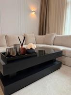Zwarte Salontafel 130x70 cm incl. glasplaat, Huis en Inrichting, Tafels | Salontafels, Ophalen, 100 tot 150 cm, 50 tot 100 cm