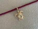Burgundy rode ketting met gouden schilpad bedel ibiza boho, Ophalen of Verzenden, Nieuw, Overige kleuren, Verstelbaar
