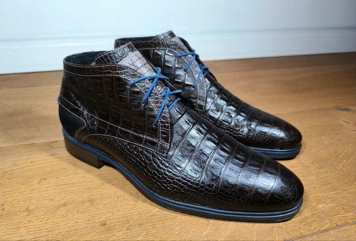 Floris van Bommel halfhoge herenschoenen maat 7,5 / 41,5, Kleding | Heren, Schoenen, Zo goed als nieuw, Veterschoenen, Bruin, Ophalen