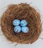 Porseleinen kunst eieren blauw, Dieren en Toebehoren, Vogels | Toebehoren, Nieuw, Overige typen, Ophalen of Verzenden
