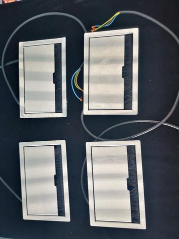 4 RVS indesk pop-up inbouw stekkerdoos kantoor thuiswerkplek beschikbaar voor biedingen