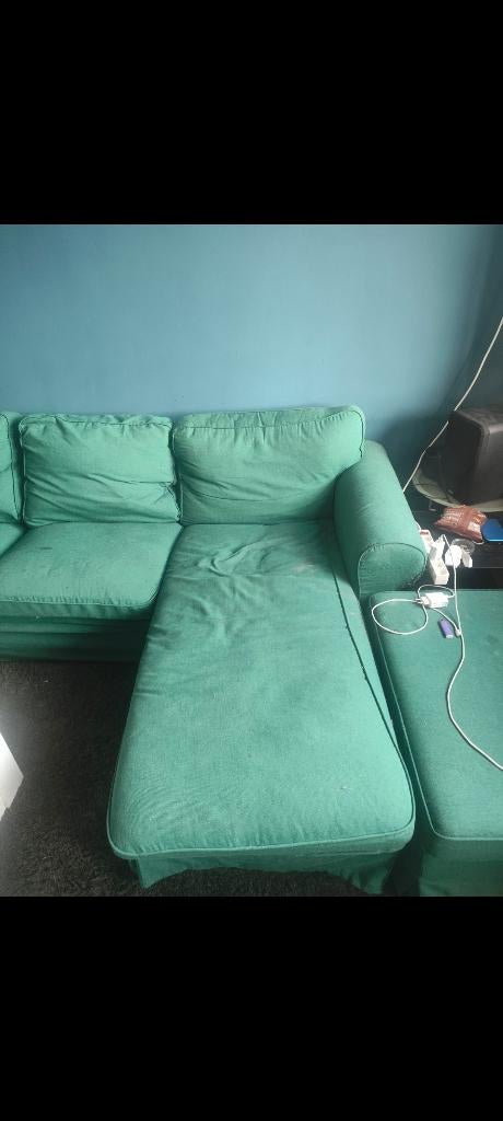 EKTORP 3-zitsbank met chaise longue, Huis en Inrichting, Banken | Sofa's en Chaises Longues, Gebruikt, Ophalen