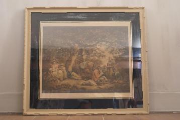 Brocante - Oude lijst met prent George Morland! beschikbaar voor biedingen