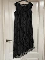 Doorzichtige asymetrische zwarte jurk M-L (event+onderjurk), Kleding | Dames, Jurken, Maat 38/40 (M), Zwart, Ophalen of Verzenden