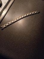 Te koop mooie zilveren massieve heren armband, Sieraden, Tassen en Uiterlijk, Armbanden, Ophalen, Zo goed als nieuw, Zilver, Staal
