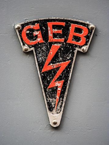 Gezocht - Originele metalen plaat GEB (Amsterdam) beschikbaar voor biedingen