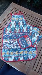 Keukenschort set, 3 delen, blauw rood; nieuw, Ophalen of Verzenden, Nieuw, Overige kleuren, Schort