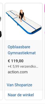 Opblaasbare Tumblingbaan / Gymnastiekmat – met pomp & draagz, Sport en Fitness, Turnen, Maat 36 t/m 42, Ophalen of Verzenden, Zo goed als nieuw