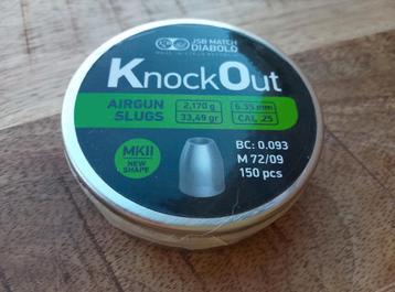 JSB KnockOut 6.35mm 33.49gr laatste blikje 7,99 euro Op=Op! beschikbaar voor biedingen