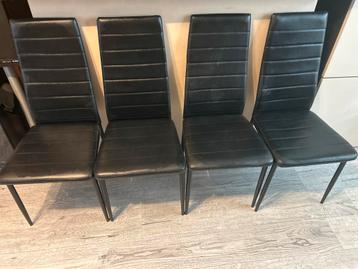 Zwarte design stoelen - set van 4 beschikbaar voor biedingen