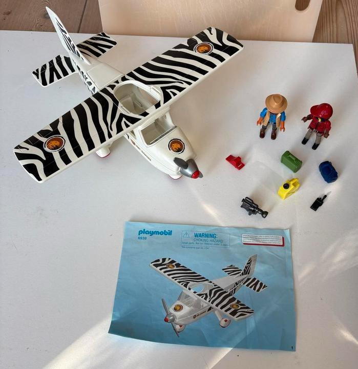 Playmobil 6938 Zebra Vliegtuig Avontuur, Kinderen en Baby's, Speelgoed | Playmobil, Zo goed als nieuw, Complete set, Ophalen of Verzenden