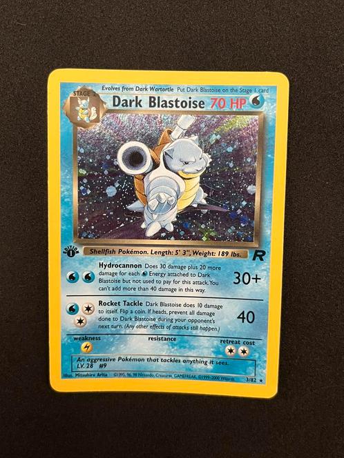 Dark Blastoise 1st edition, Hobby en Vrije tijd, Verzamelkaartspellen | Pokémon, Zo goed als nieuw, Losse kaart, Foil, Ophalen of Verzenden
