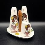 Vintage Menagère Peper Zout Mosterd Stel Meisje '50-'60, Ophalen of Verzenden