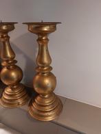 Set van 2 grote zware messing kandelaars – klassiek model, Ophalen of Verzenden, Koper of Brons