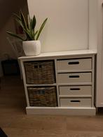 Witte kast met rieten maandjes, Ophalen, Zo goed als nieuw, 50 tot 100 cm, Minder dan 100 cm