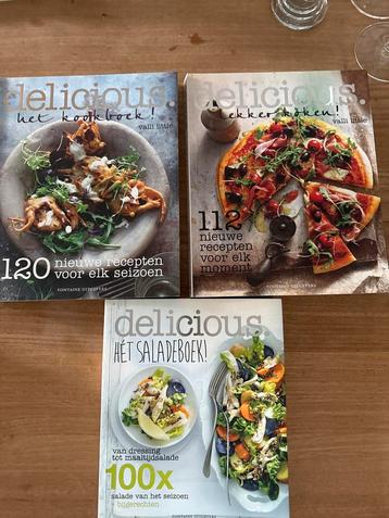 3 Delicious Kookboeken - Als Nieuw! beschikbaar voor biedingen