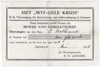 Bewijs van Lidmaatschap '38 Wit-Gele Kruis Balkenende Graauw, Ophalen of Verzenden, Gebruikt, Overige typen
