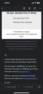 Jannes live ahoy 2 tickets, Twee personen