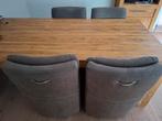 4 Eetkamer fauteuils op wieltjes, Ophalen of Verzenden, Gebruikt, 4 tot 6 stoelen