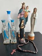 Lot Lourdes Maria beeldjes  en waterflesjes 1 koop 17/26 cm, Ophalen of Verzenden, Gebruikt, Religie