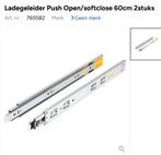 4 sets van 2 Ladegeleiders Push Open/Softclose 60cm, Ophalen, Nieuw, IJzer, Schuif of Grendel