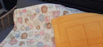 sprei deken retro vintage 125 x 180 cm. geel bloem beschikbaar voor biedingen