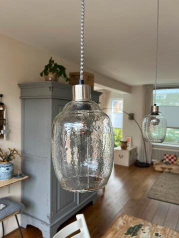 Hanglamp glas retrolook 70-design 2 stuks beschikbaar voor biedingen