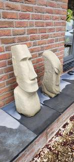 Moai Paaseiland beelden (75 en 60 cm), Tuin en Terras, Tuinbeelden, Ophalen of Verzenden, Zo goed als nieuw, Steen, Overige typen