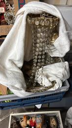11 Antiek Vintage kristal kroonluchter en reserve onderdelen, Huis en Inrichting, Lampen | Kroonluchters, Ophalen, Gebruikt, Glas