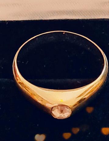 Antieke gouden ring roosdiamant keur 14 k C.Begeer goudsmid beschikbaar voor biedingen