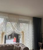 Elegante vitrage gordijnen, Ophalen of Verzenden, Zo goed als nieuw, Crème, 200 cm of meer