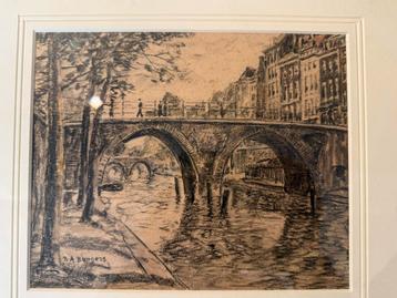 Amsterdamse stadsgezicht door B.A. Bongers beschikbaar voor biedingen