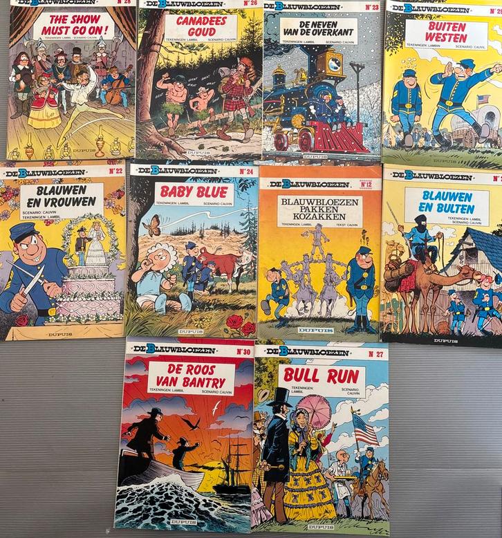 Blauwbloezen Collectie - 10 Strips, Boeken, Stripboeken, Zo goed als nieuw, Meerdere stripboeken, Ophalen of Verzenden