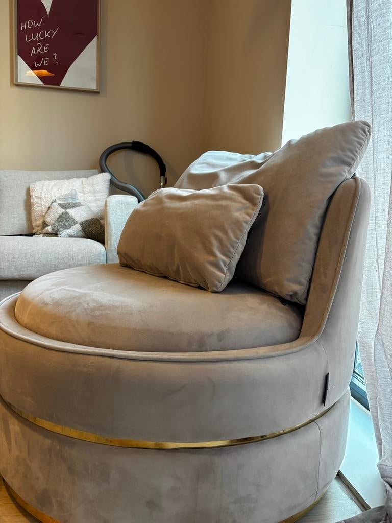 Richmond fauteuil Kylie Khaki, Gebruikt, Minder dan 75 cm, Ophalen of Verzenden, 75 tot 100 cm