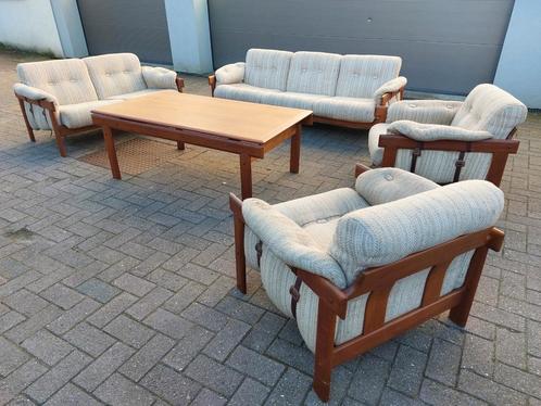 zeldzame teakhouten loungeset van HW Klein voor Bramin, Antiek en Kunst, Antiek | Meubels | Stoelen en Banken, Ophalen