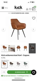 Kick stoel Karl, Huis en Inrichting, Stoelen, Ophalen of Verzenden, Zo goed als nieuw, Leer, Eén