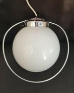 witte vintage glazen bol lamp hanglamp, Ophalen of Verzenden, Glas, Minder dan 50 cm