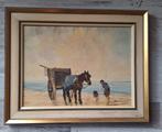 Jan Kelderman - Garnalenvisser met paard en kar, Antiek en Kunst, Kunst | Schilderijen | Klassiek, Ophalen of Verzenden