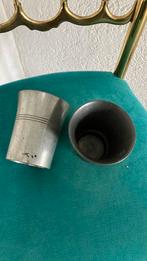 Antieke tinnen bekers met stempel, Antiek en Kunst, Antiek | Tin, Ophalen of Verzenden