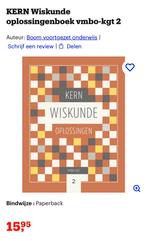 Kern Wiskunde oplossingenboek vmbo-kgt 2, Ophalen of Verzenden, Zo goed als nieuw, Overige niveaus, Nederlands