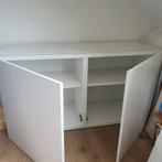 Ikea kastje wit met deuren, 4 vakken, glazen afdekplaat, Ophalen, Gebruikt, 100 tot 150 cm, Minder dan 100 cm