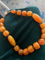 Vintage Barnstenen Ketting - Amber Kleur, Sieraden, Tassen en Uiterlijk, Kettingen, Oranje, Ophalen of Verzenden, Zo goed als nieuw