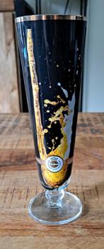 Warsteiner Bierglas - Zwart met Gouden Accenten, Ophalen of Verzenden