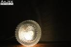 Vintage plafonnière rond of wandlamp – Reliëfglas – ‘70/'80, Ophalen of Verzenden, Gebruikt, Glas, Brutalist – MCM