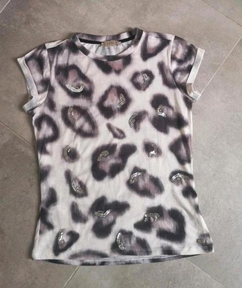 Josh V leopard t-shirt ZGAN maat S, Kleding | Dames, T-shirts, Zo goed als nieuw, Maat 36 (S), Grijs, Korte mouw, Ophalen of Verzenden