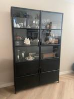 Stalen Vitrinekast met Glazen Deuren, Ophalen, 100 tot 150 cm, Zo goed als nieuw, Metaal