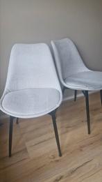 Witte eetkamerstoelen, Huis en Inrichting, Stoelen, Ophalen, Gebruikt, Twee, Stof