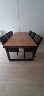 Eetkamer tafel met stoelen gekocht bij Prummel stadskanaal, Huis en Inrichting, Ophalen, Gebruikt, 200 cm of meer, 50 tot 100 cm