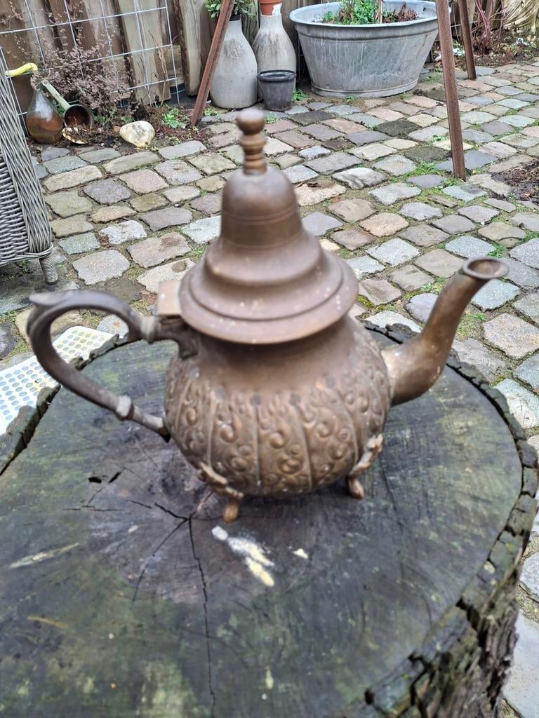 Oude koperen theepot / kan, Antiek en Kunst, Antiek | Koper en Brons, Ophalen of Verzenden