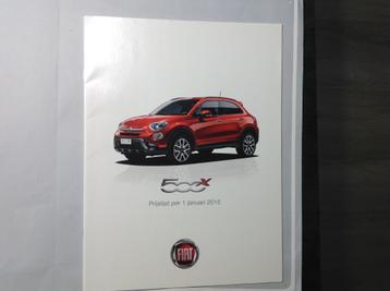 Fiat 500 X prijslijst jan 2015 NED 24 blz beschikbaar voor biedingen